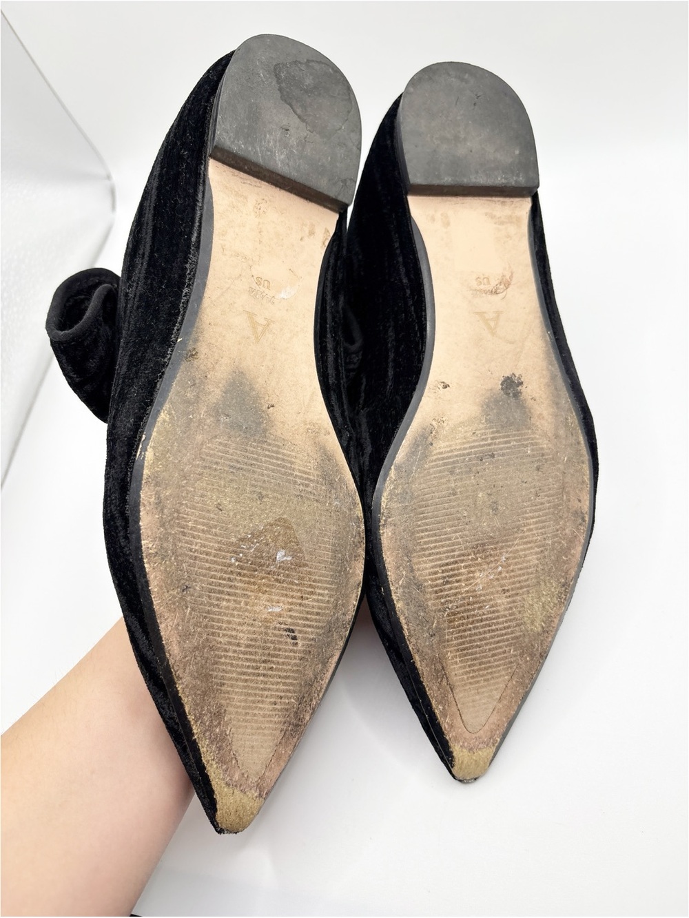 Anthropologie Livia Bow Flats Black Velvet - Picture 7 of 7